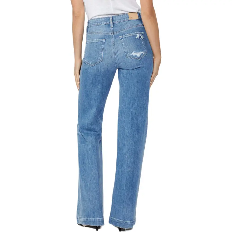 PAIGE Distressed Straight line Jeans-1