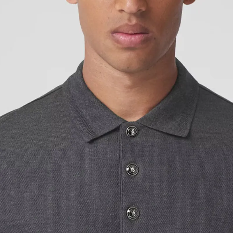 Burberry Polo Shirt Men's Charcoal Heather Gray-4