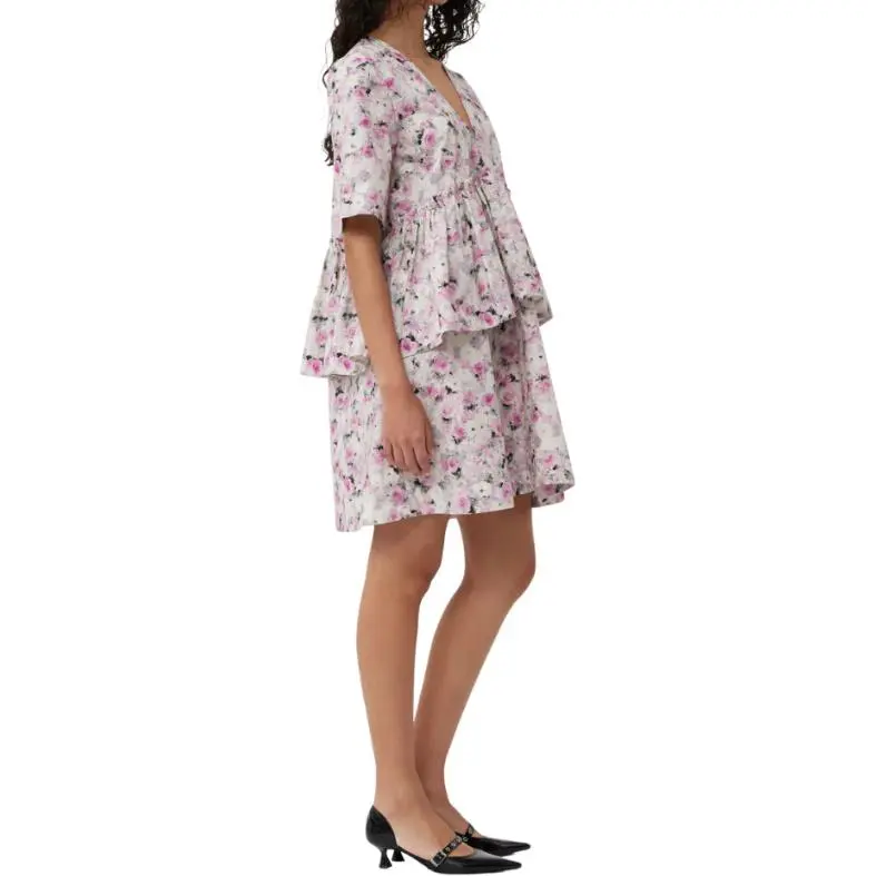 GANNI V-Neck Floral-Printed Ruffled Dress-4