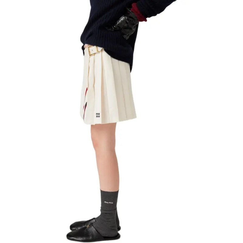 MIU MIU Pleated Mini Skirt-3