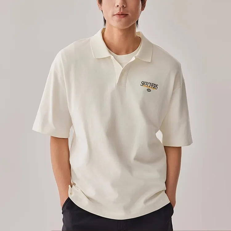 Skechers Sports And Leisure Polo Shirt Men's Marshmallow White-1