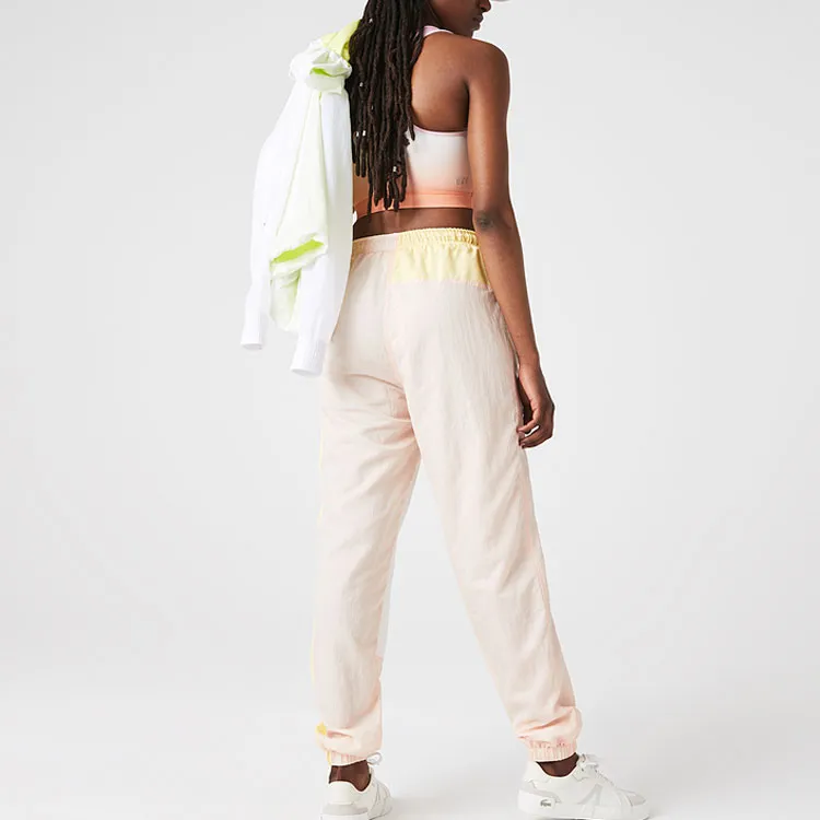 LACOSTE Knitted Sweatpants Women's White Pink Yellow-2