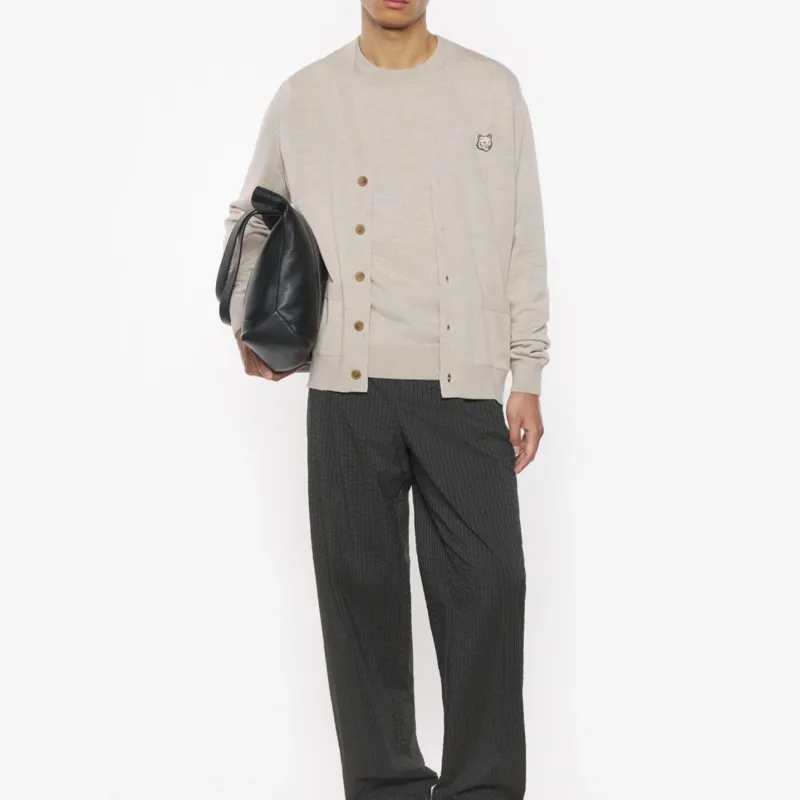 Maison Kitsune Bold Fox Head Patch Cardigan-2
