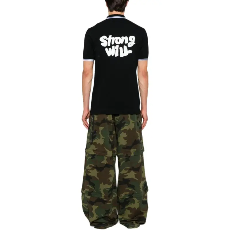 COMME DES GARCONS SHIRT Logo Embroidered Straight Hem Polo Shirt-4