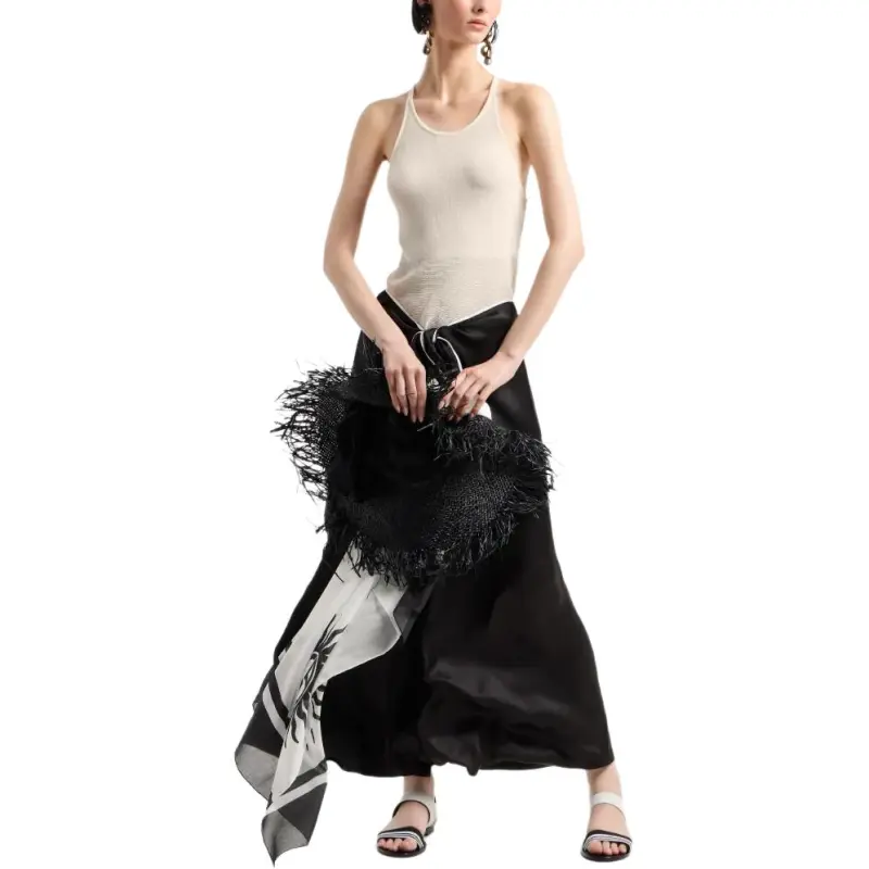 GIORGIO ARMANI Long Skirt In Silk Satin-1