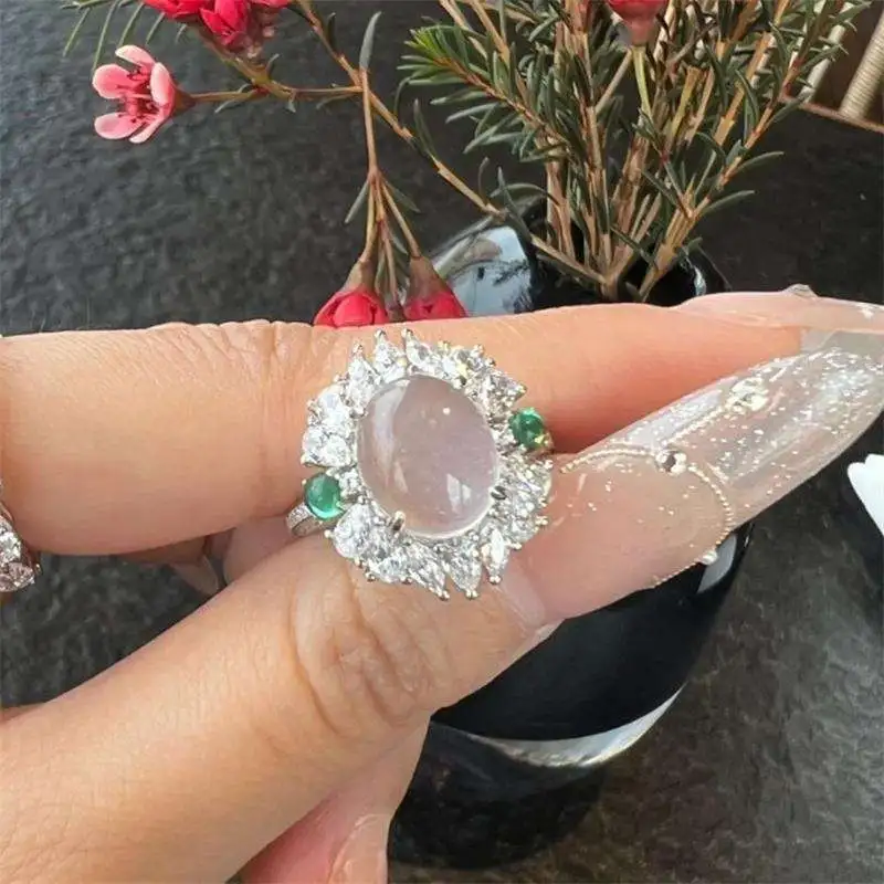 JUNWEN Chalcedony Rings Women's-13