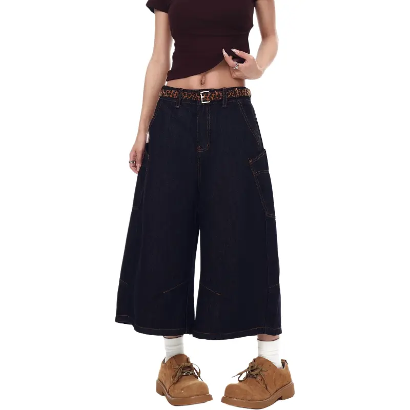 VINMUK Denim Shorts Unisex Black-4