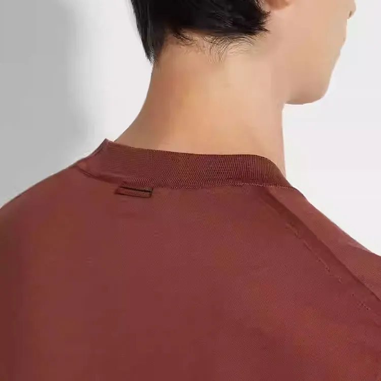 Zegna SS25 T Shirt Men's Brick Red-4