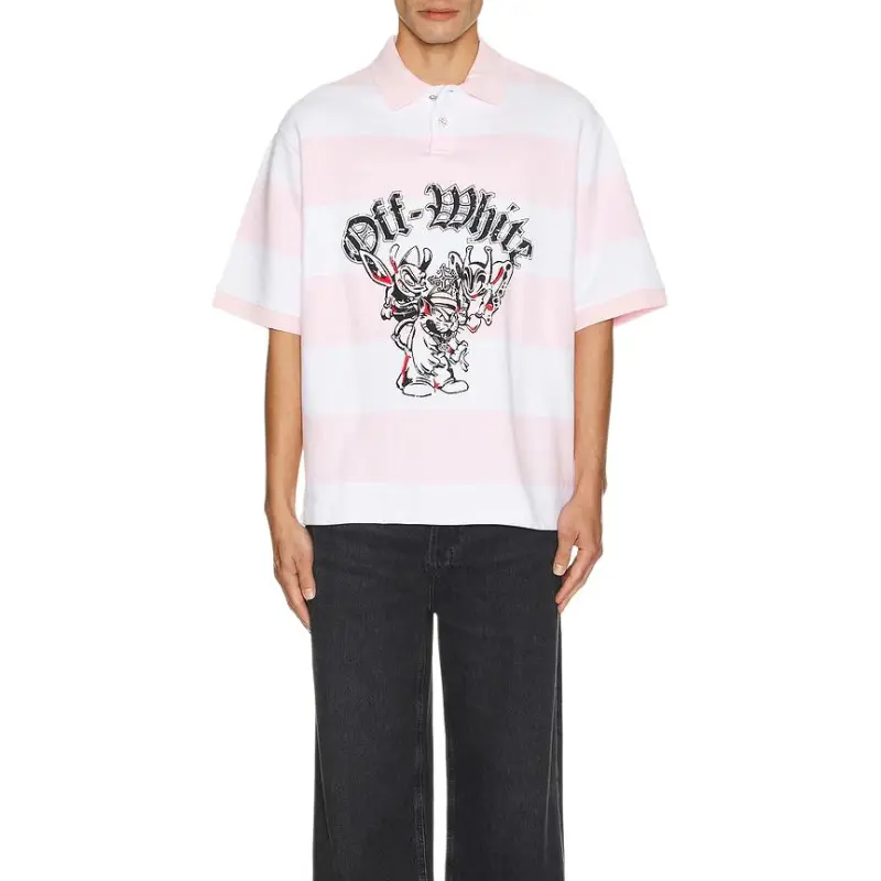 OFF WHITE Polo Shirt Men's Pink-3