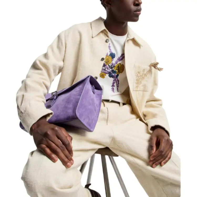 EMPORIO ARMANI Asv Jersey T shirt With Lavender Embroidery-3