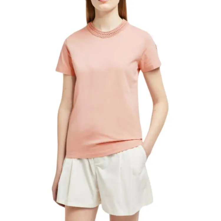 Moncler Crochet detail Cotton T shirt-3