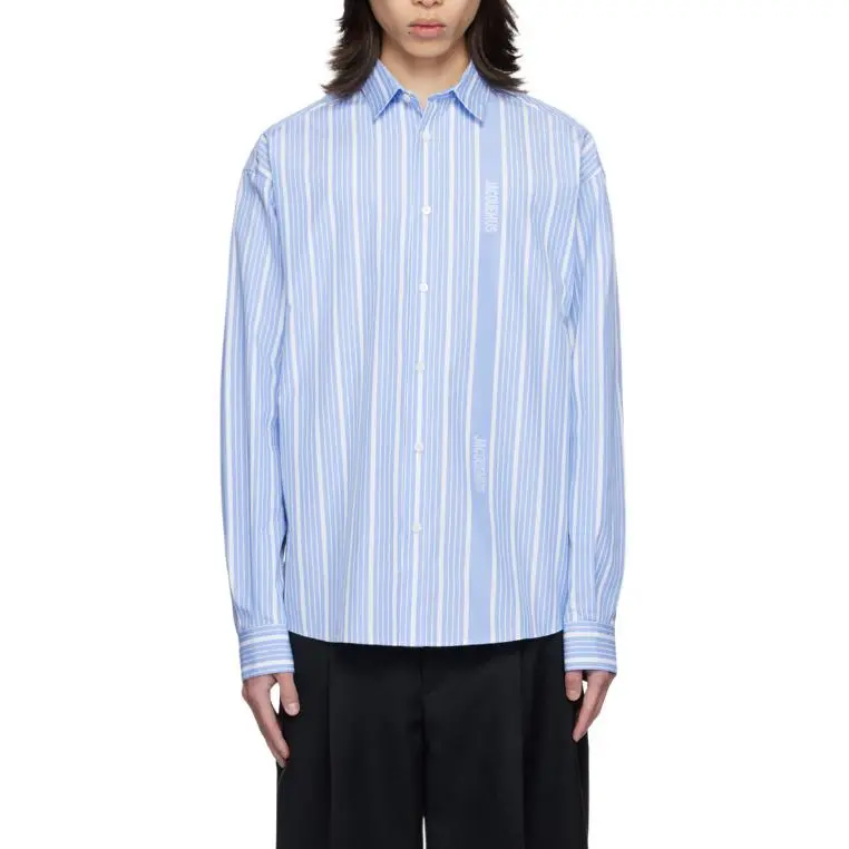 Jacquemus Striped Collared Long Sleeve Shirt-2