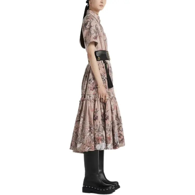 DIOR Short-Sleeved Dresses Women's Rose Pink-2