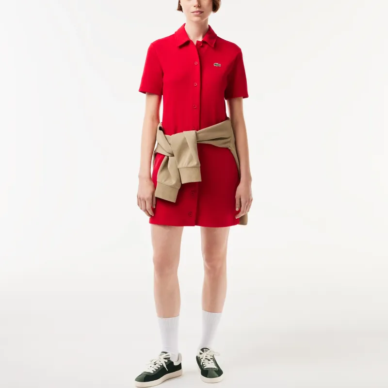 LACOSTE Short-Sleeved Dresses Women's Red-3