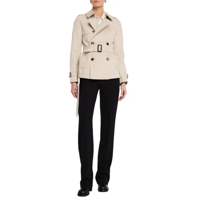 Burberry Double Breasted Belted Short Coat-2