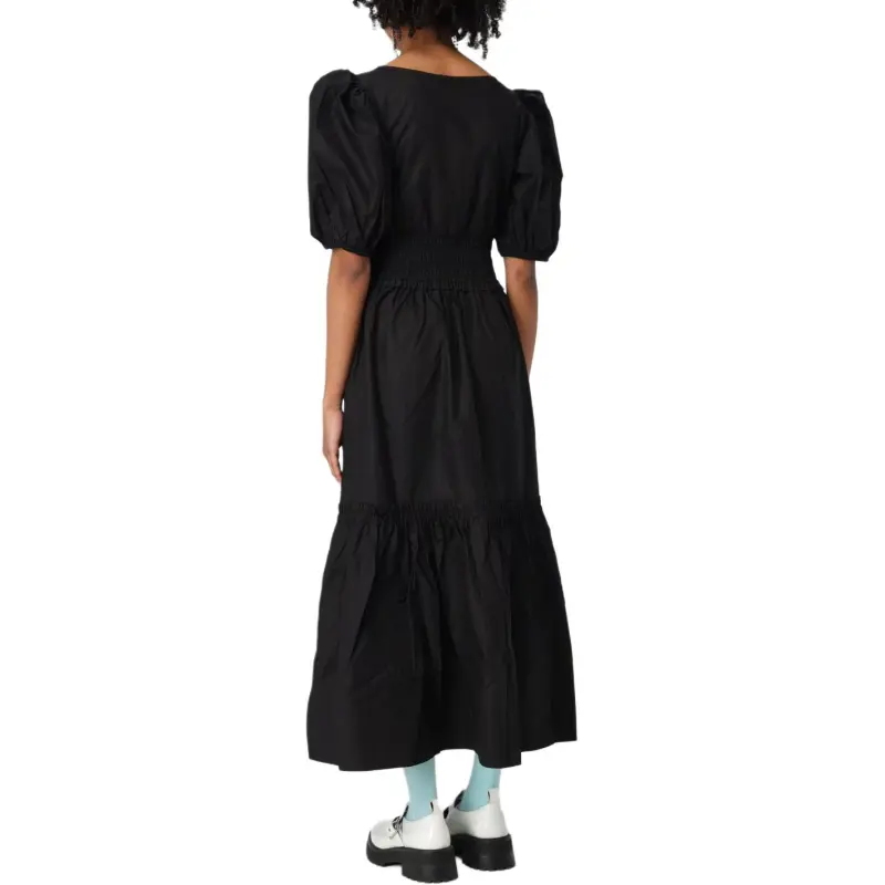 GANNI Poplin Long Smock Dress-4
