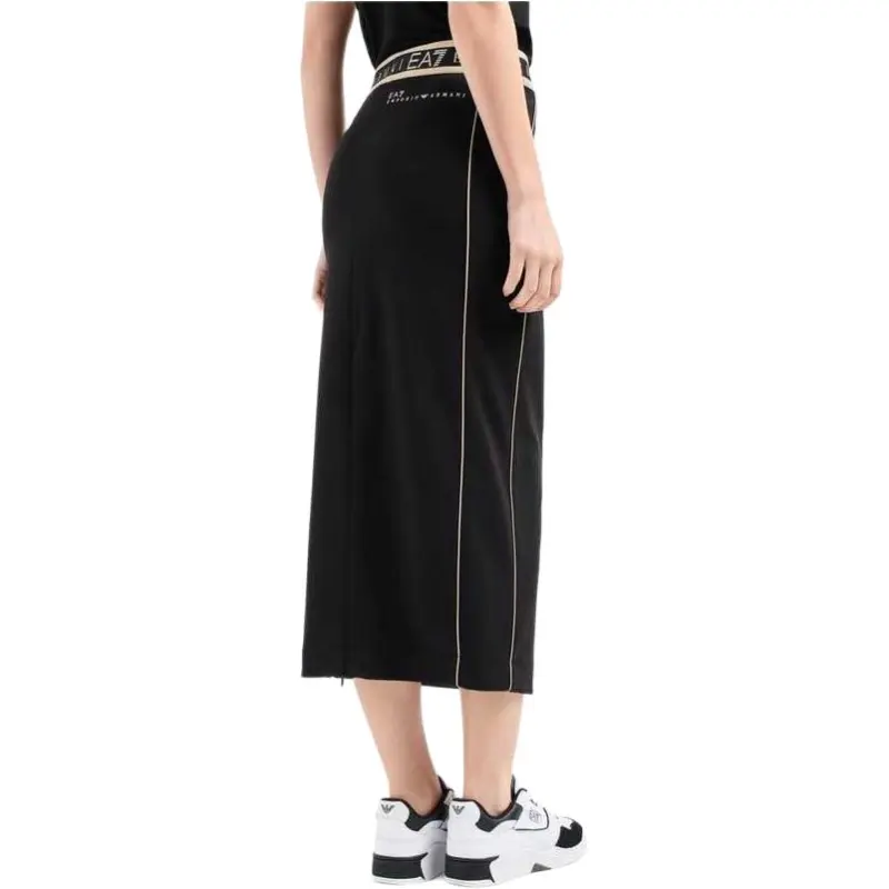 EMPORIO ARMANI EA7 SS25 Casual Long Skirt Women's Black-2