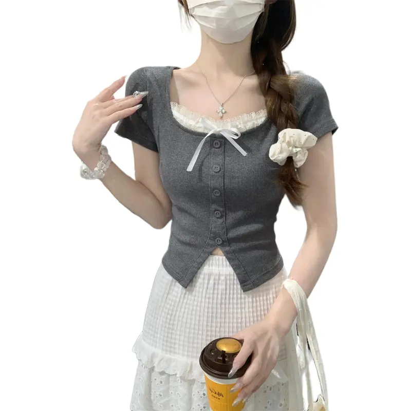 Mu Xiao Xin T Shirts Women's Gray-4
