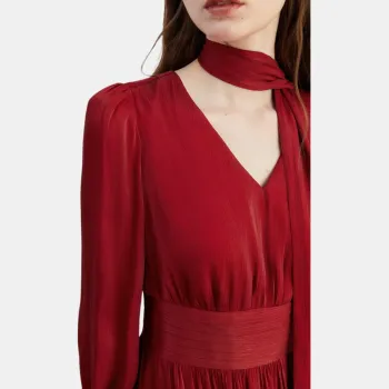 DPLAY Long Sleeved Dress Women's Angora Red