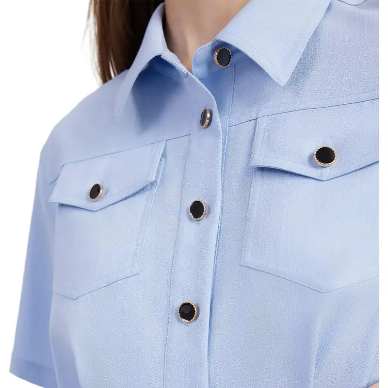 Hush Puppies Short Sleeved Dresses Women's Light Blue-1