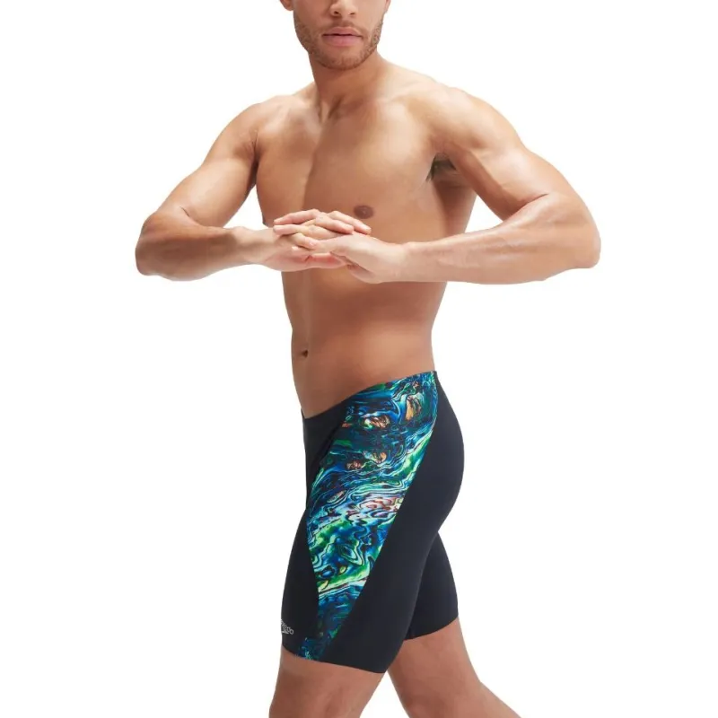 Speedo V Cut 5 Swimming Shorts Men's Black Blue-2