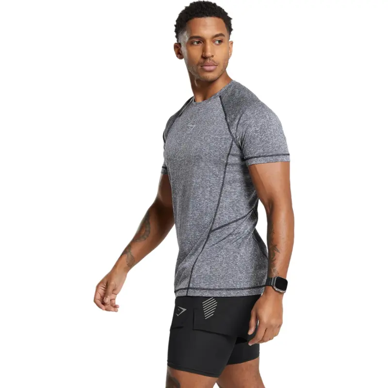 GYMSHARK T Shirt Men's Black/Light Gray-1