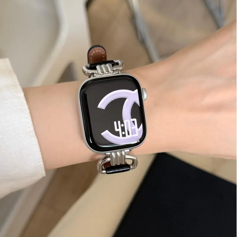 Wei Xin Apple Compatibility Watch Band Cowhide Leather Material-9