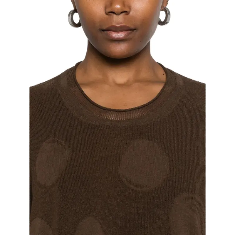UMA WANG Polka Dot Detailed Crewneck Knitted Jumper-4
