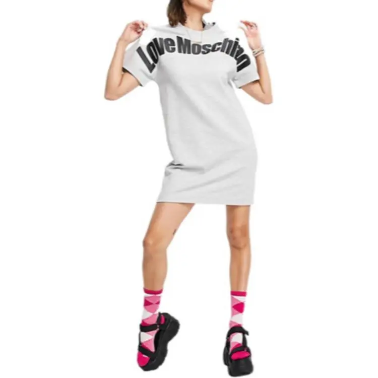 MOSCHINO Short Sleeved Dresses Women's Gray-1