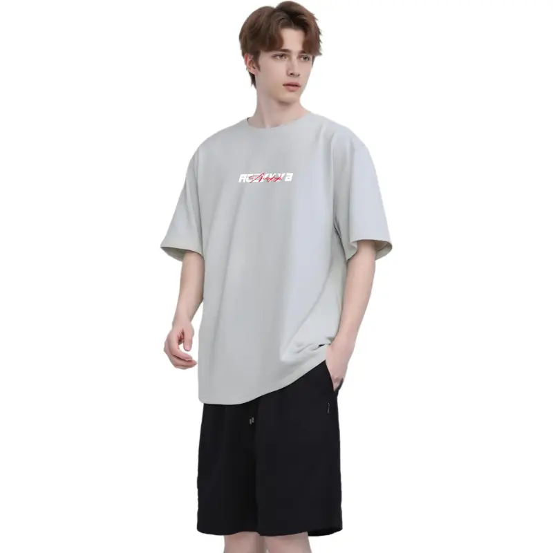 YK&YB T Shirts Unisex White Gray-5