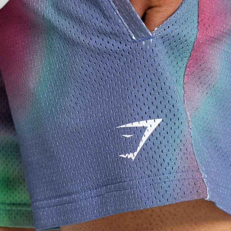 GYMSHARK PRINTED LIFTING MESH 5' SHORTS Casual Shorts Men's Purple-5