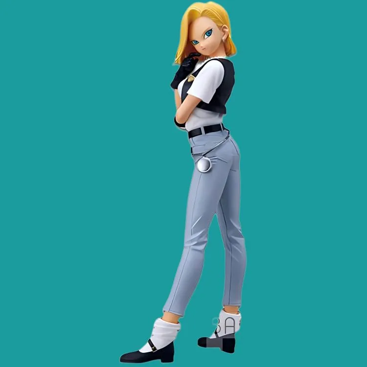 BANPRESTO Android 18 Eyeglasses Factory, Dragon Ball Z Sparkling Charm B Different Colored 25cm Bonus Gifts-1