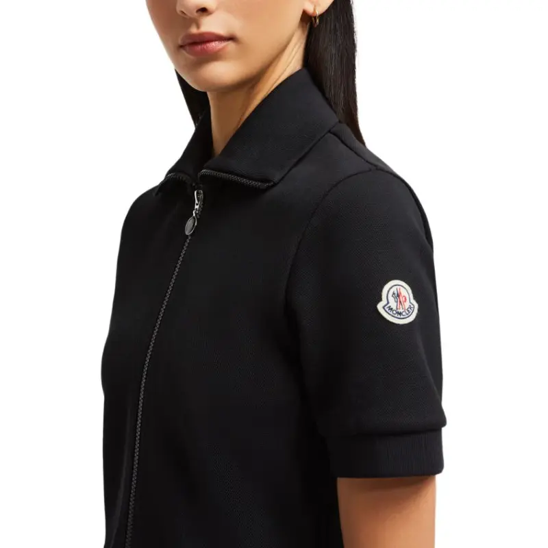 Moncler Logo Patch Zipped Polo Mini Dress-4