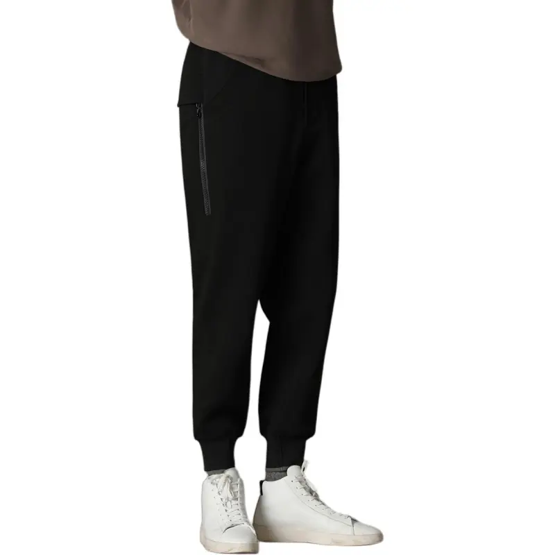 Hacikis Knitted Sports Pants Men's Sky Black-3