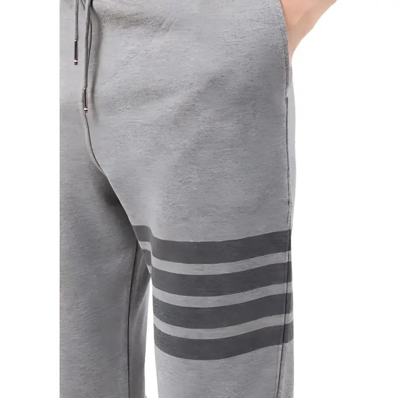 THOM BROWNE Striped Cotton Track Pants-6