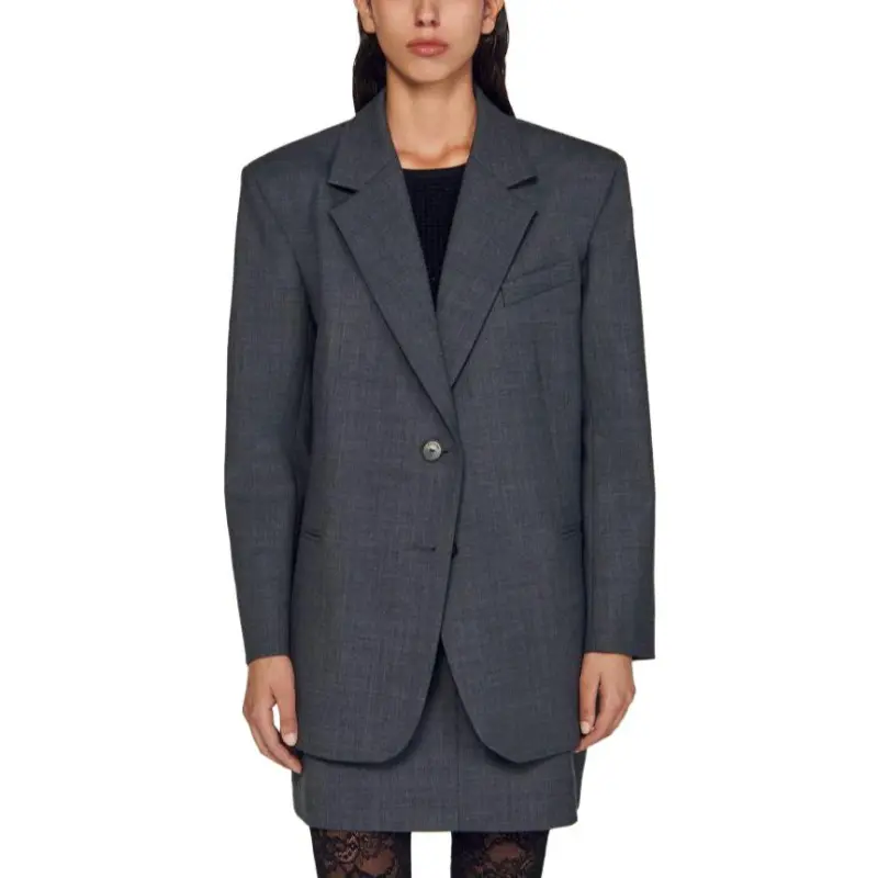 Sandro Single-breasted Notched Blazer-1