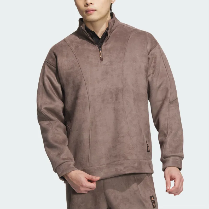 Adidas Wuji Series FW24 WUJI SUEDE SWEATSHIRT Sweatshirt Men's Brown-1