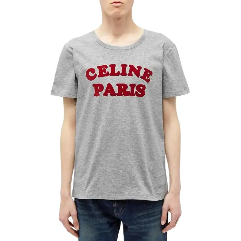 CELINE T Shirts Men Gray-2