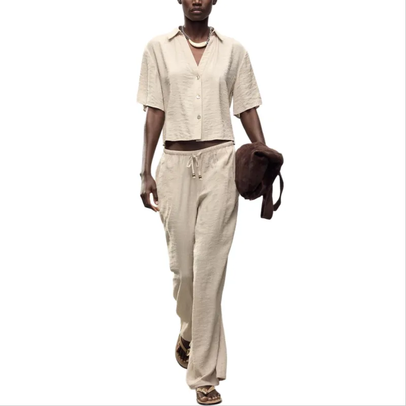 ZARA Casual Pants Women's Sand-4