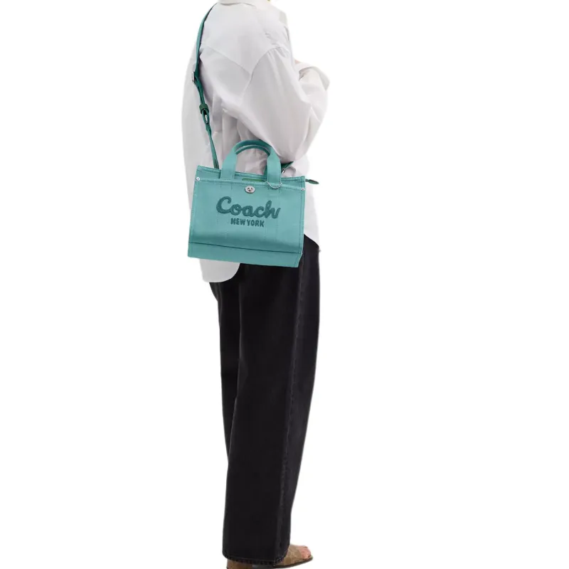COACH Cargo Green Charm Tote Bag, Shopping Bag, Shoulder Bag, Crossbody Bag, Handbag Medium Size Women's Ivy-6