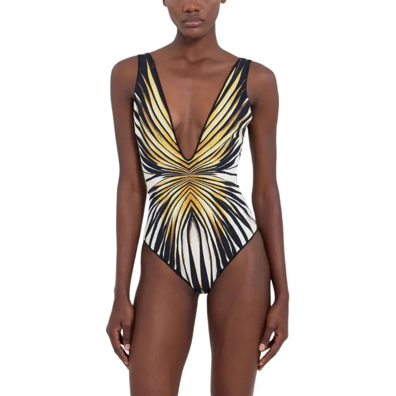 Roberto Cavalli SS24 One-piece Swimsuit Women's Gold-1