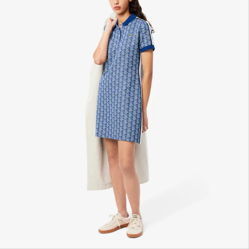 LACOSTE Monogram jacquard Polo Dress-1