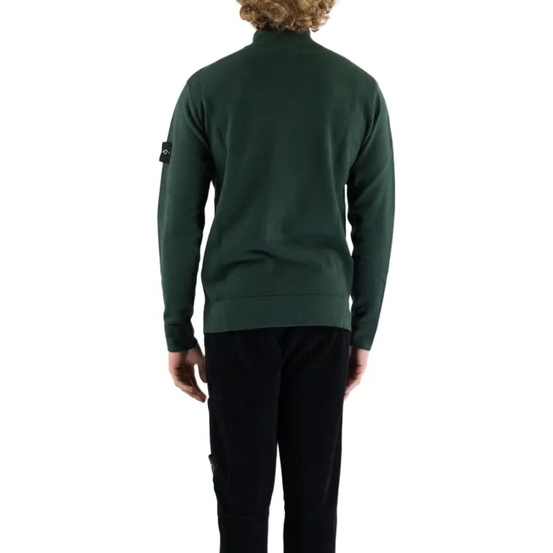 STONE ISLAND Logo Patch Zip Up Cardigan-4