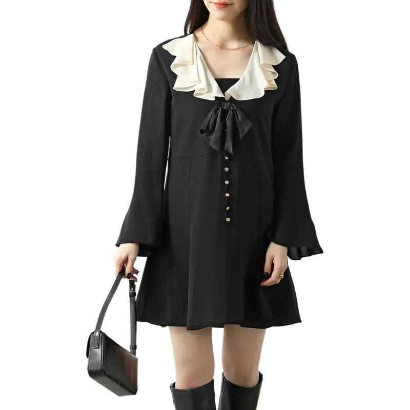 CELINE Long-Sleeved Dresses Women's Black-2