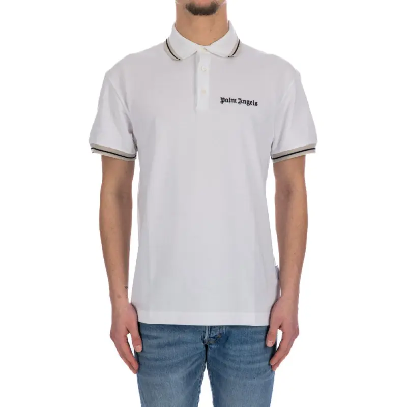 PALM ANGELS Polo Shirts Men White-3