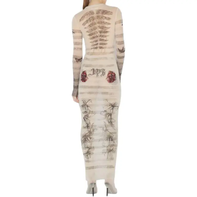 Jean Paul Gaultier Long Sleeved Dress Women's Natural-3