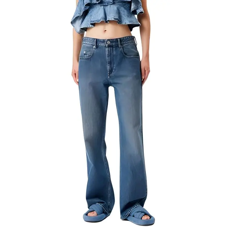 ISABEL MARANT ETOILE Mid Rise Wide Leg Jeans-3