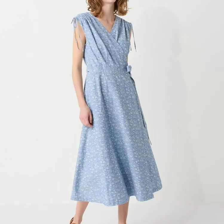 Ines De La Fressange X UNIQLO X Ines De La Fressange Sleeveless Dresses Women's Sky Blue-1