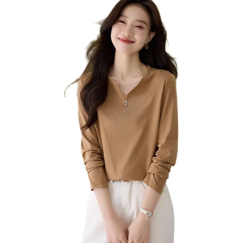 Mo Han Yi Mei T Shirt Women's Khaki Yellow-3