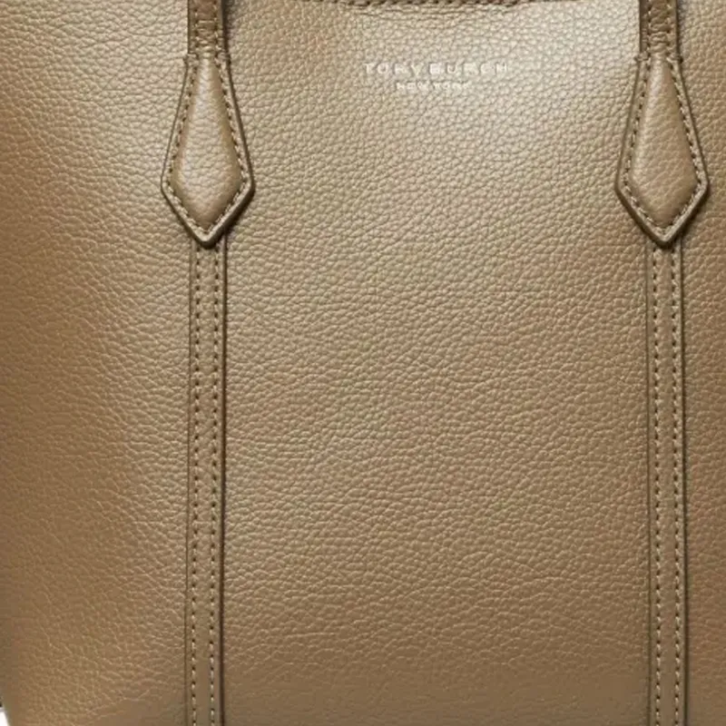 TORY BURCH Leather Tote Bag, Shopping Bag, Handbag Women's Taupe-4